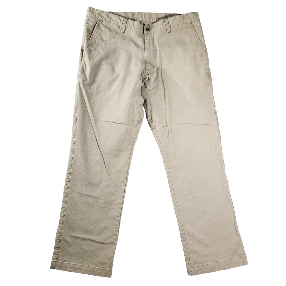 Woolrich Woolen Mills Chino Pants Mens 34x30 Beige Slash Pockets Cotton Stretch